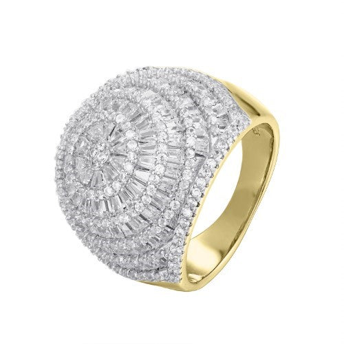 Sterling Silver Cubic Zirconia Round Shape Designer Size 7 Men Ring