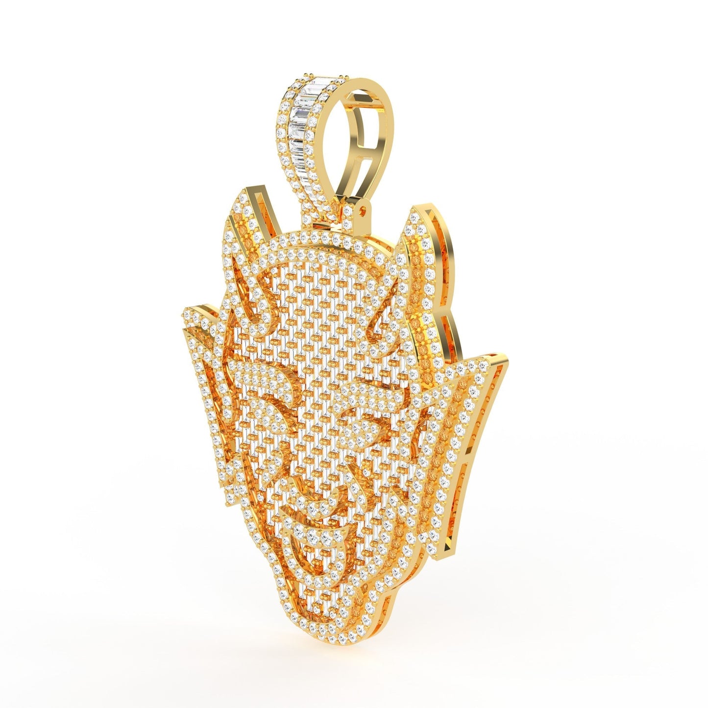 10K Yellow Gold Devil Pendant 4-1/2 Ctw
