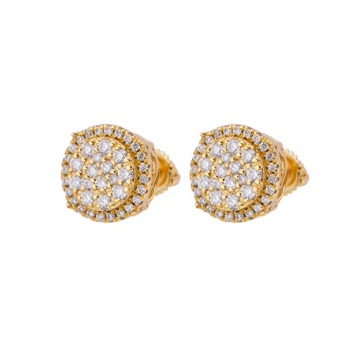 Sterling Silver Moissanite Round Shape Stud Earrings 3/4 Ctw