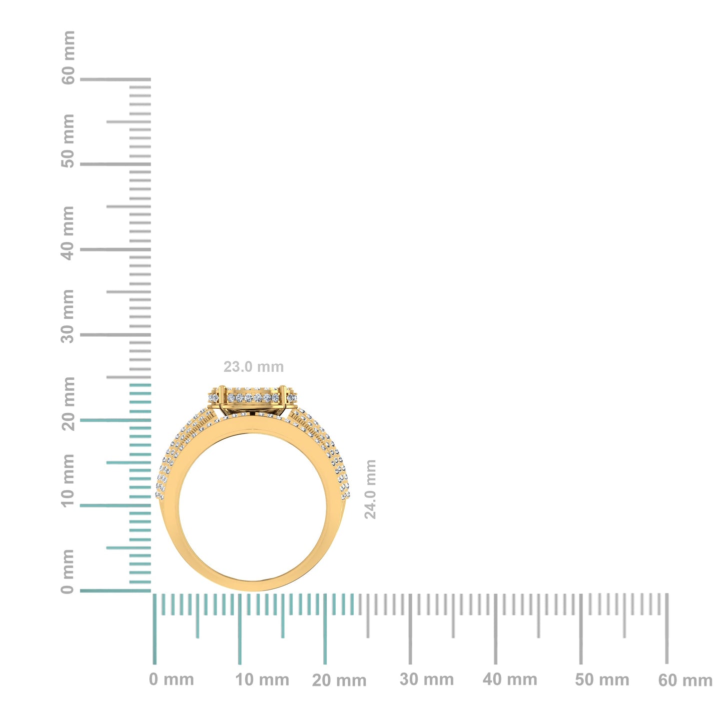 10K Yellow Gold Round Diamond Womens Designer Bridal Ring 7/8 Ctw