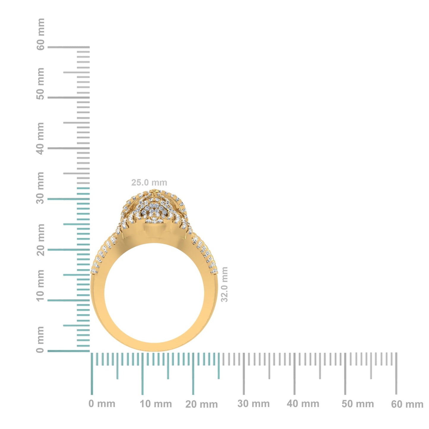 10K Yellow Gold Round Diamond 3D Jesus Religious Size 10 Mens Ring 1-3/4 Ctw