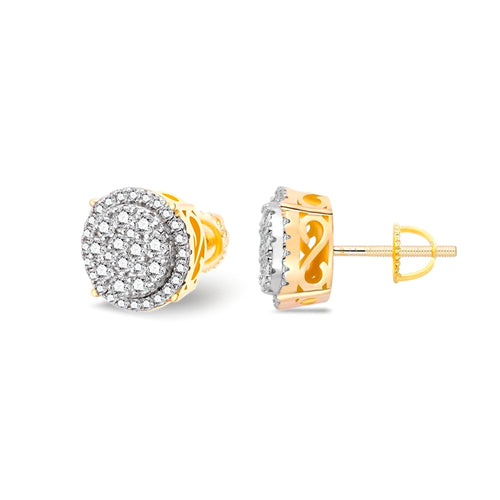 Sterling Silver Moissanite Designer Stud Earrings 3/4 Ctw