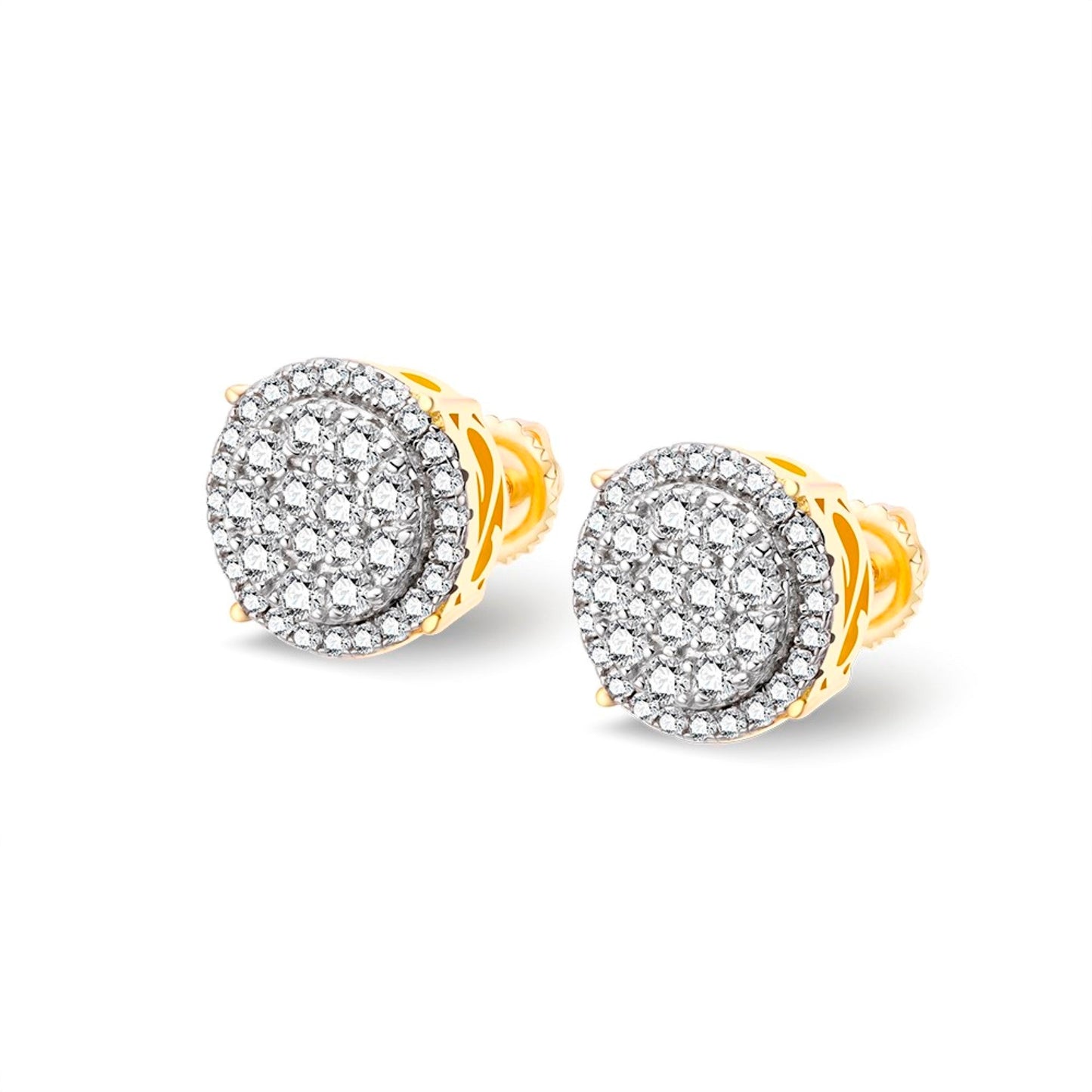 Sterling Silver Moissanite Designer Stud Earrings 3/4 Ctw