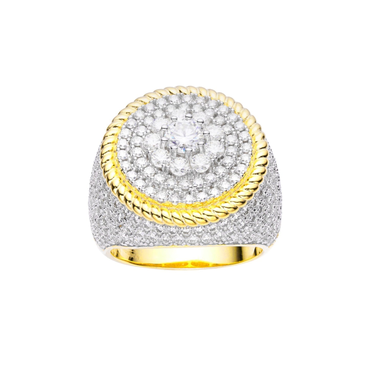 Sterling Silver Moissanite Men Ring Size 10 (RP) 4.1/2 Ctw