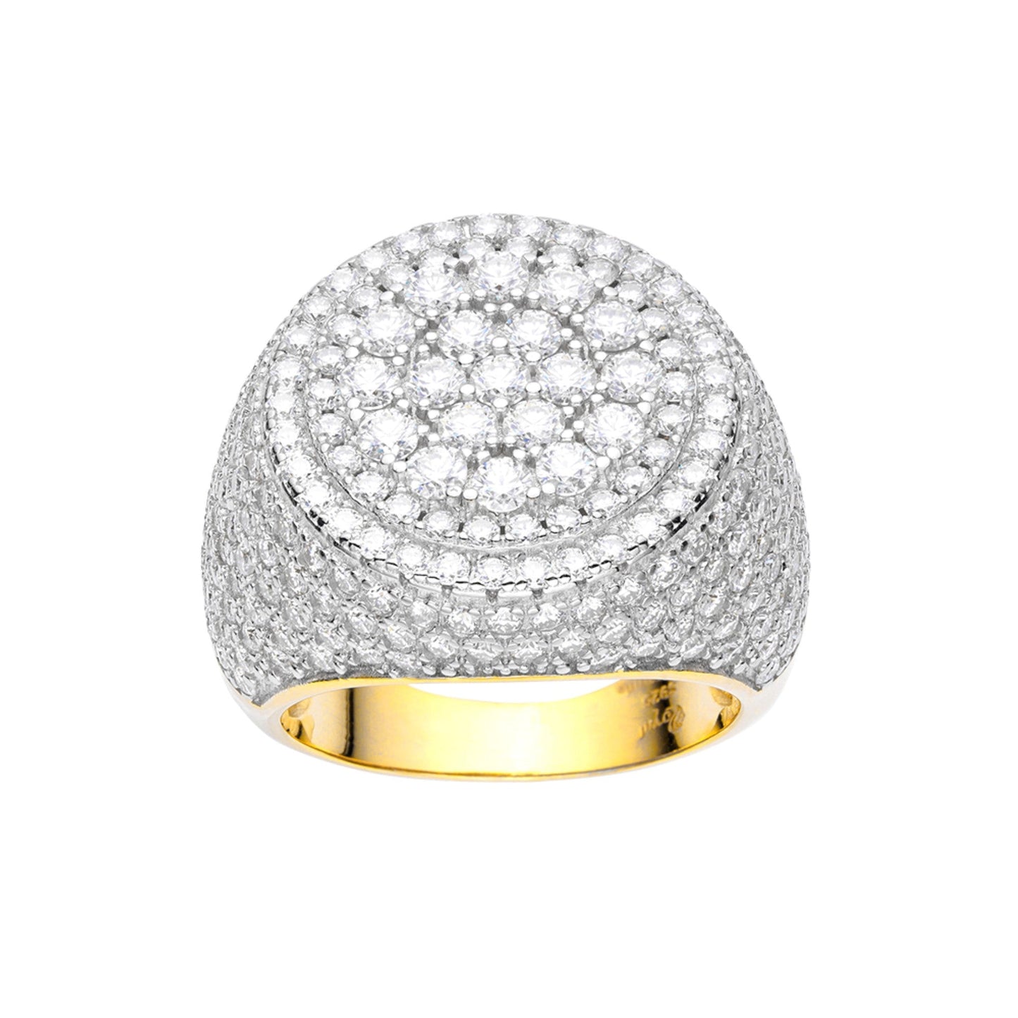 Sterling Silver Round Moissanite Designer Size 9 Men Ring 5 Ctw