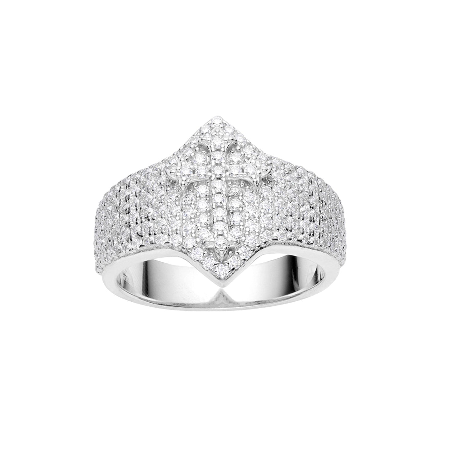Sterling Silver Moissanite Men Ring Size 10 (RP) 1-1/3 Ctw