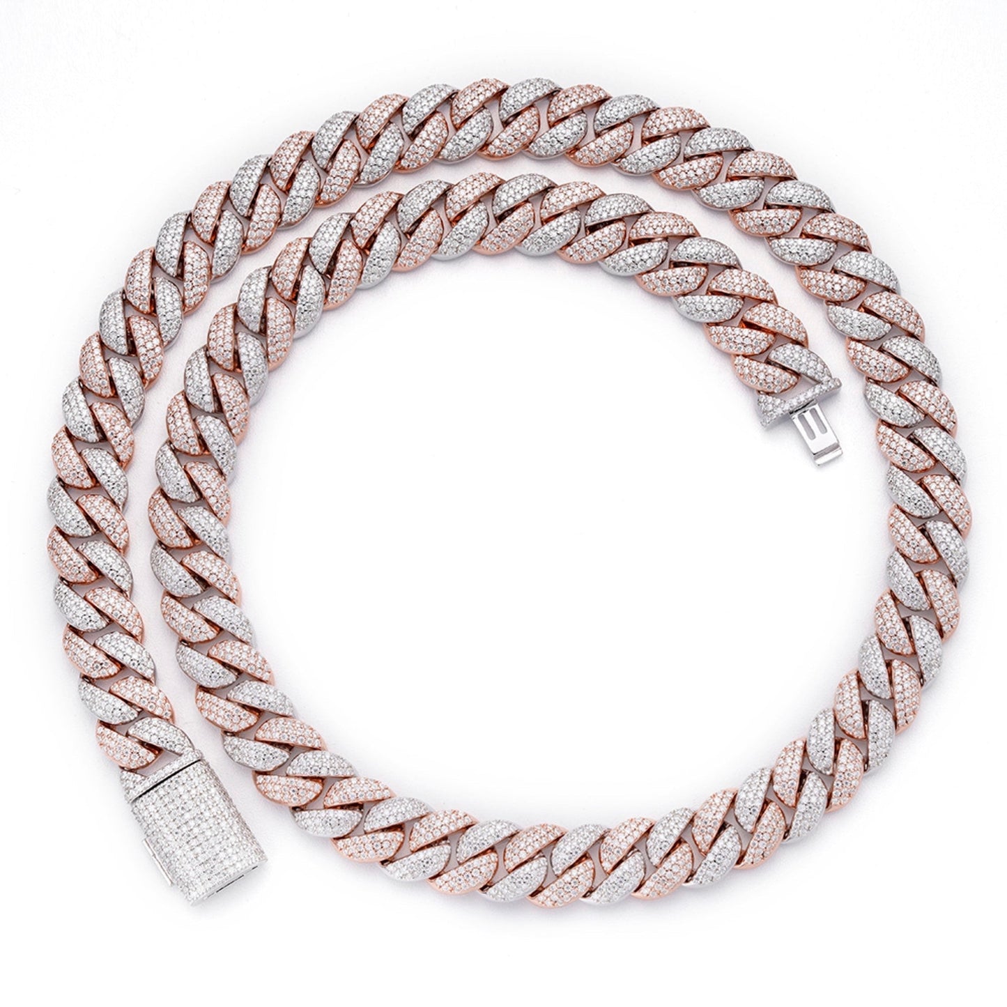 Sterling Silver Moissanite 12Mm Cuban Chain 22 Inch 19-5/8 Ctw