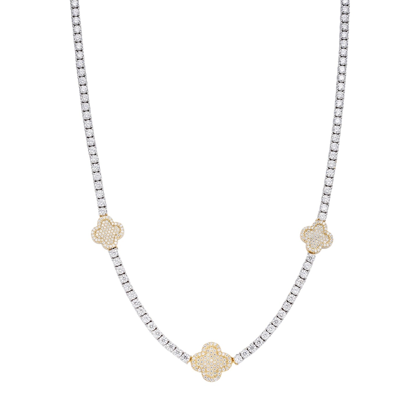 Sterling Silver Round Moissanite 15mm Designer With 3mm Tennis Chain 18 Inch Necklace 1 Ctw