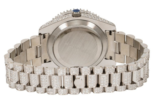 Moissanite Stainless Steel White Band Men Watch 17-1/3 CT
