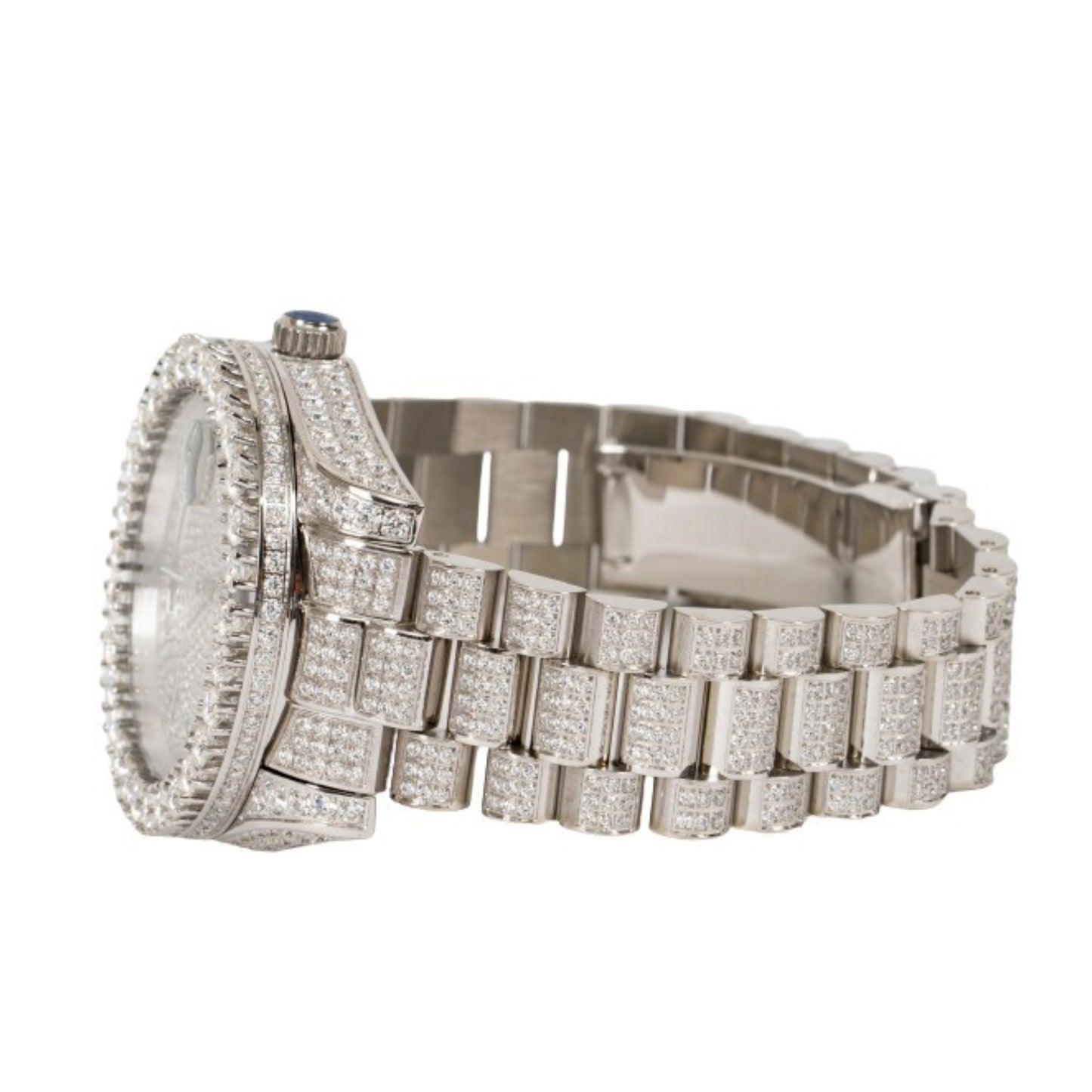 Moissanite Stainless Steel White Band Men Watch 17-1/3 CT