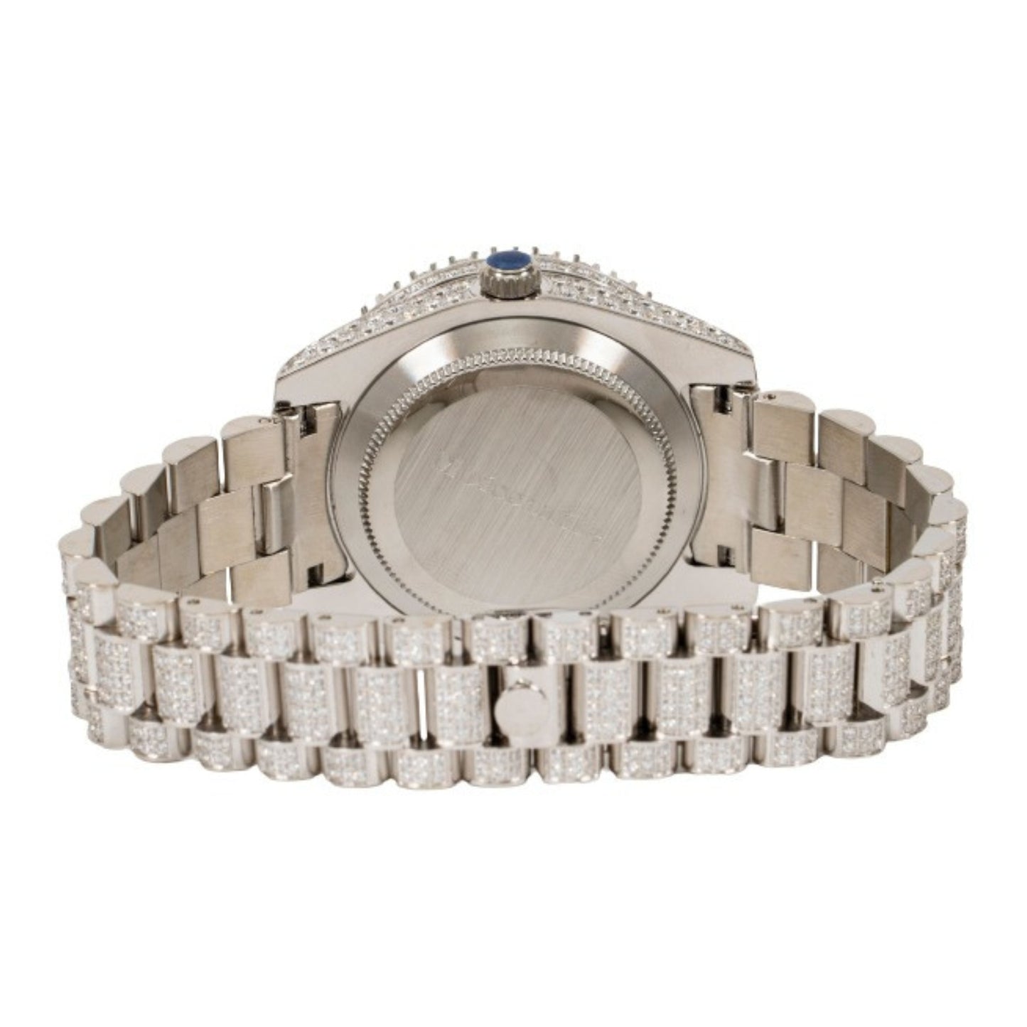 Moissanite Stainless Steel White Band Men Watch 17-1/3 CT