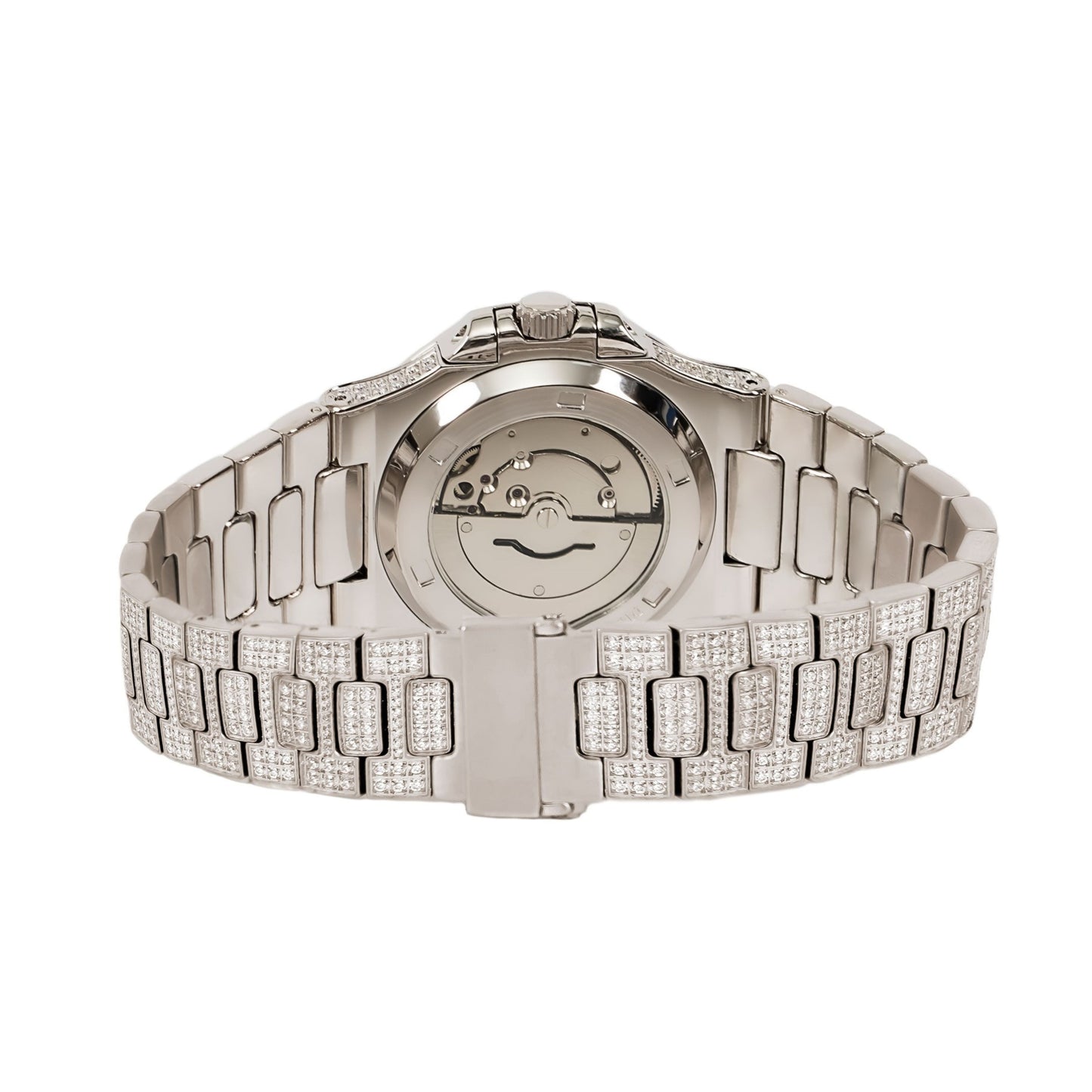 Moissanite Stainless Steel White Band Men Watch 18-1/3 Ctw
