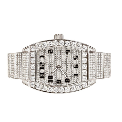 Moissanite Stainless Steel White Band Men Watch