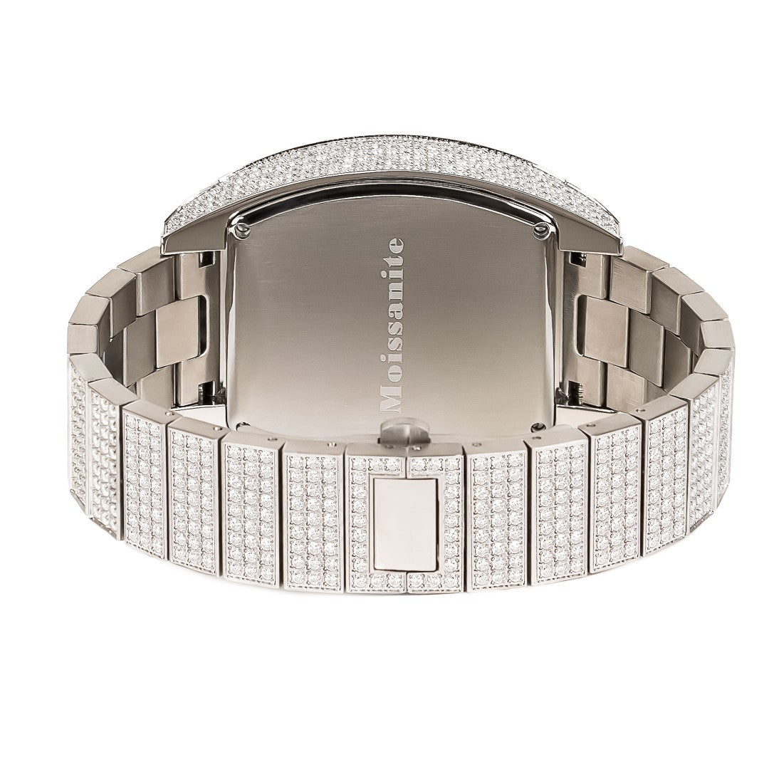 Moissanite Stainless Steel White Band Men Watch