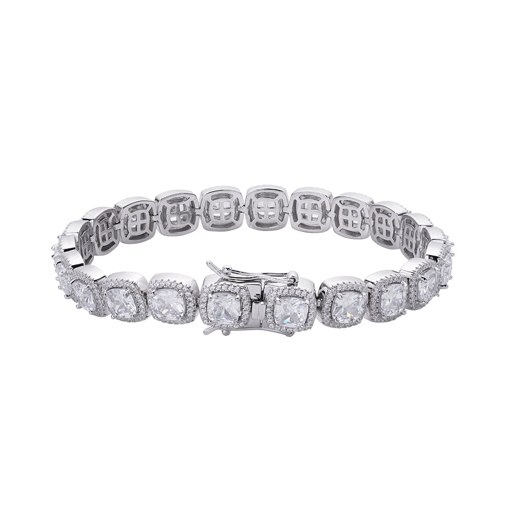 Sterling Silver Moissanite Designer Bracelet 8.25 Inch 25-1/6 Ctw