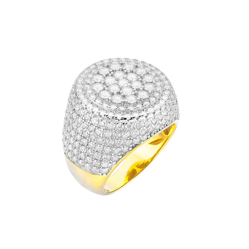 Sterling Silver Round Moissanite Designer Size 9 Men Ring 5 Ctw