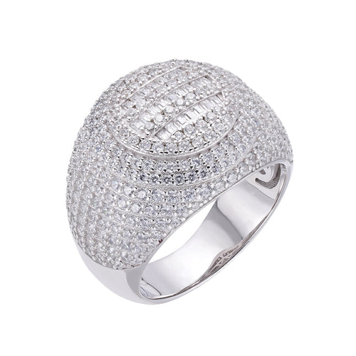 Sterling Silver Round Baguette Moissanite Size 10 Designer Men Ring 4 Ctw