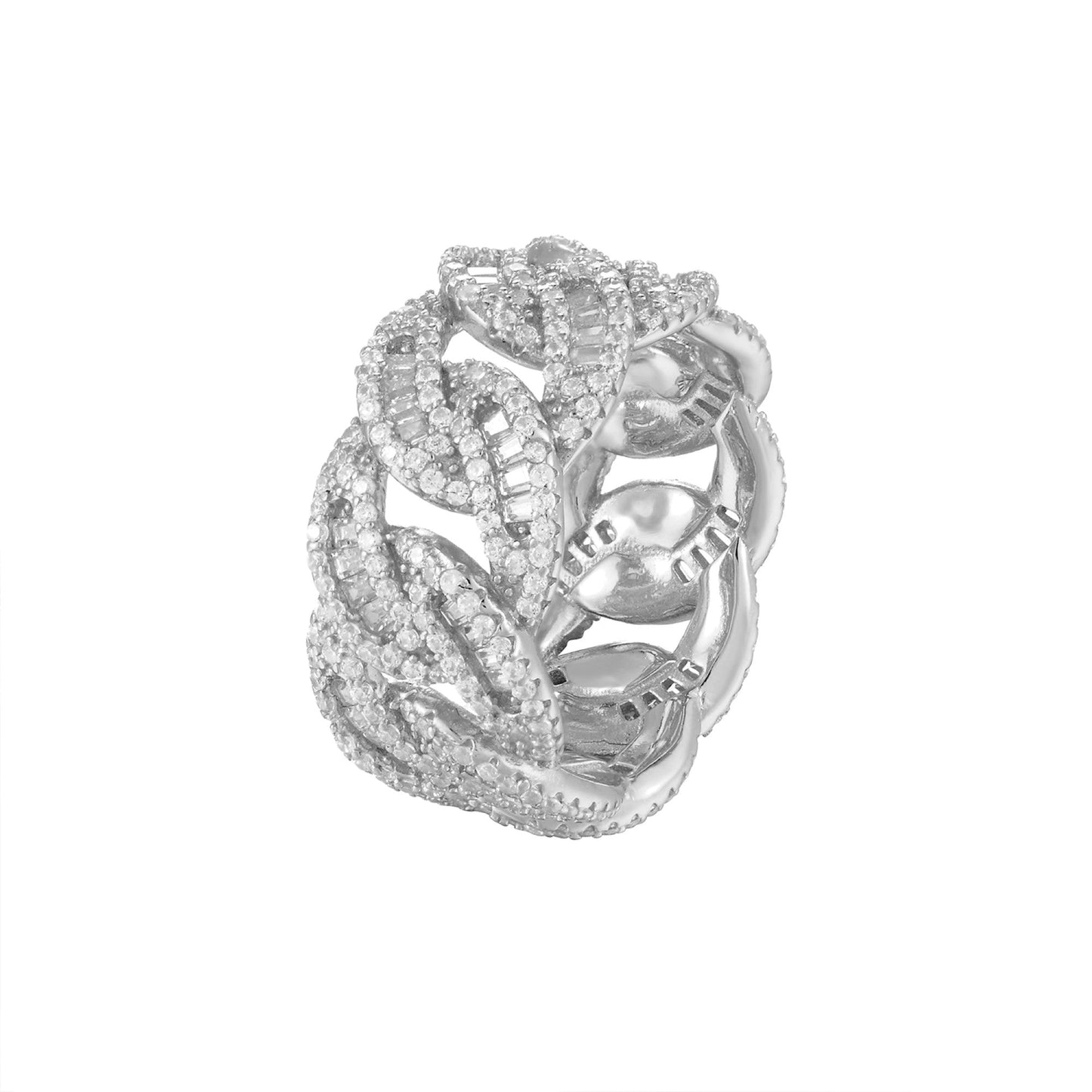 Sterling Silver Cubic Zirconia Infinity Designer Size 7 Men Ring