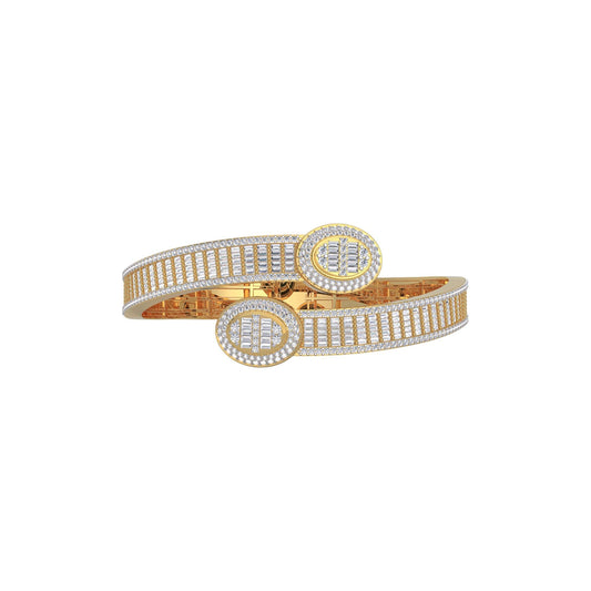 10K Yellow Gold Bangle Bracelet 5-3/4 Ctw
