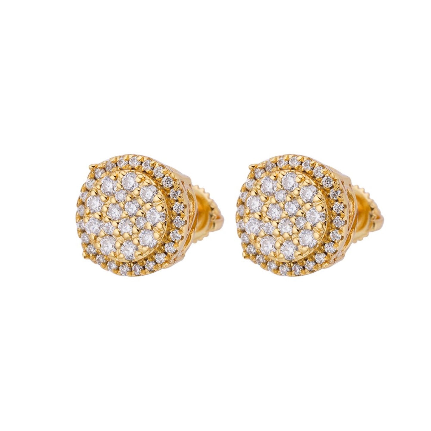 Sterling Silver Moissanite Round Shape Stud Earrings  3/4 Ctw
