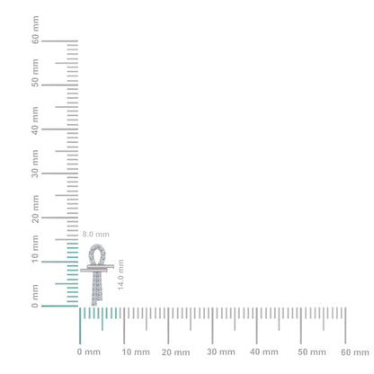10K White Gold Round Diamond Ankh Religious Earrings 1/8 Ctw