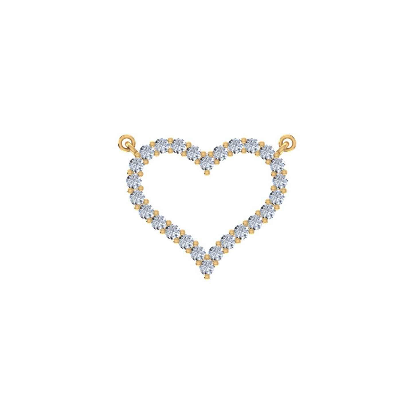 10K Yellow Gold Round Diamond Womens Heart Pendant 1/2 Ctw