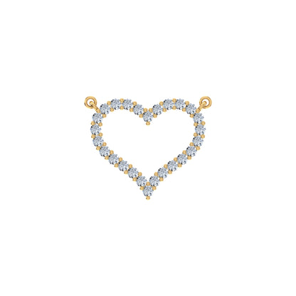 10K Yellow Gold Round Diamond Womens Heart Pendant 1/2 Ctw