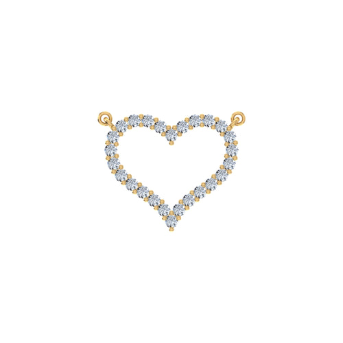 10K Yellow Gold Round Diamond Womens Heart Pendant 1/2 Ctw
