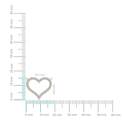 10K Yellow Gold Round Diamond Womens Heart Pendant 1/2 Ctw