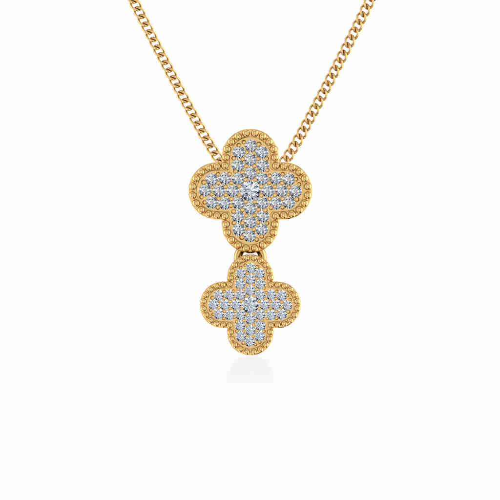 10K Yellow Gold Womens Round Diamond Cluster Top Open Pendant 1/6 Ctw