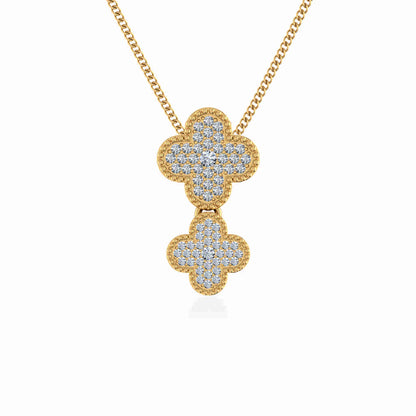 10K Yellow Gold Womens Round Diamond Cluster Top Open Pendant 1/6 Ctw