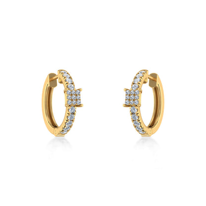 10K Yellow Gold Womens Round Diamond Small Huggies Earrings 5/8 Ctw