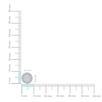 10K White Gold Round Baguette Diamond Stud Earring 1/2 Ctw