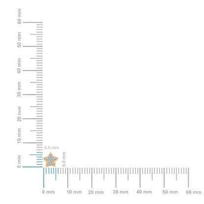 10K Yellow Gold Round Diamond Star Stud Earring 1/8 Ctw