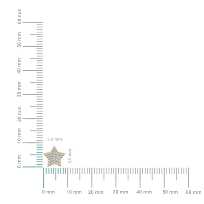 10K Yellow Gold Round Diamond Star Stud Earrings 1/4 Ctw