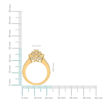10K Yellow Gold Round Diamond Womens Size 7 Designer Bridal Ring 1 Ctw