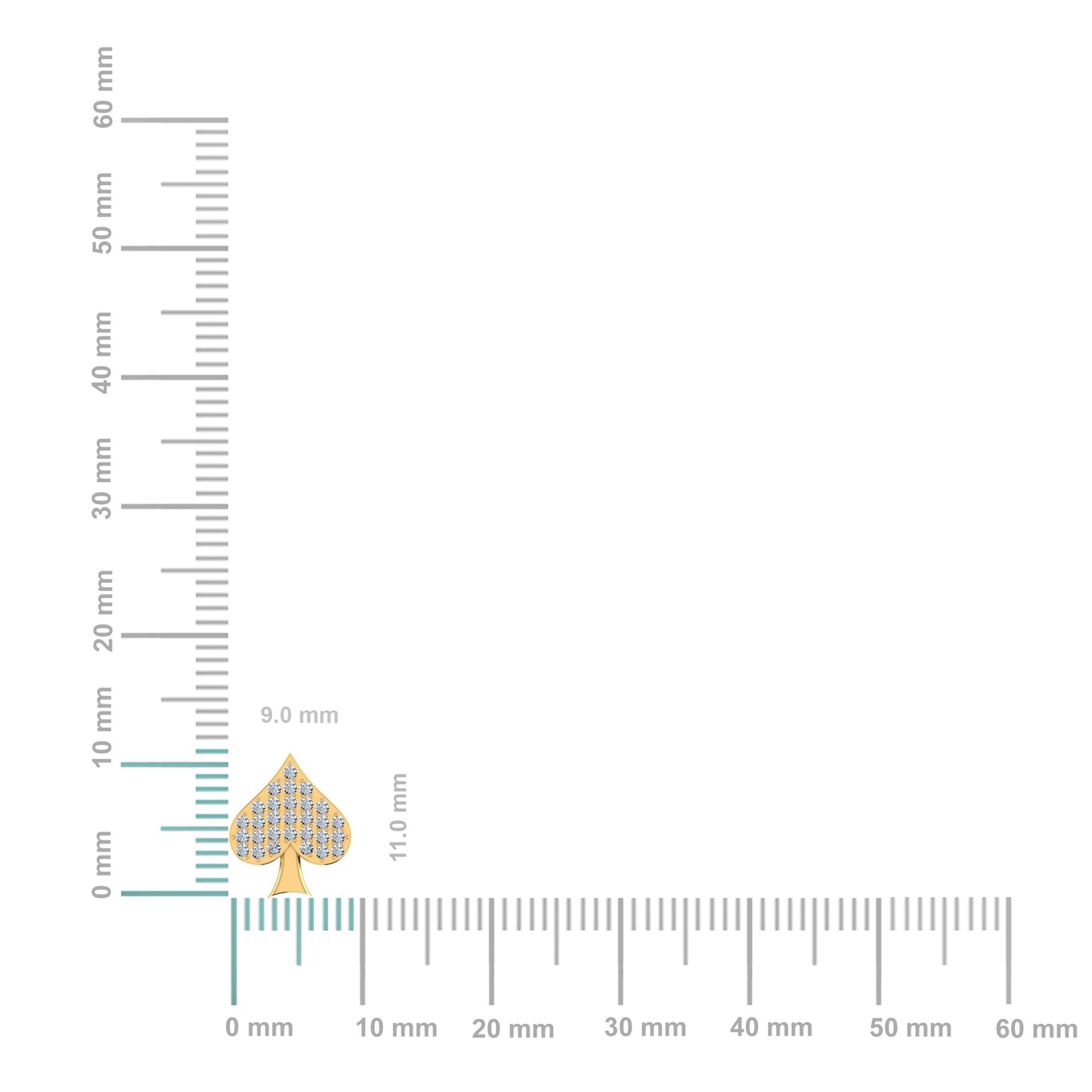 14K Yellow Gold Round Baguette Diamond Cluster Stud Earring 1/6 Ctw