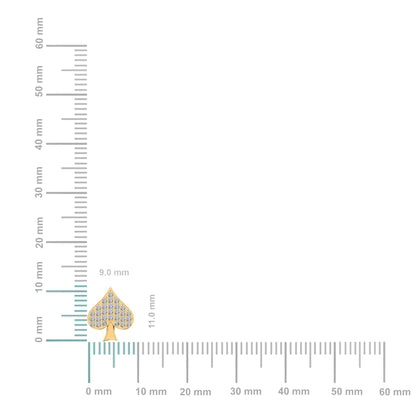 14K Yellow Gold Round Baguette Diamond Cluster Stud Earring 1/6 Ctw