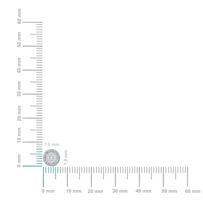 14K White Gold Round Baguette Diamond Heart Shape Stud Earring 1/3 Ctw