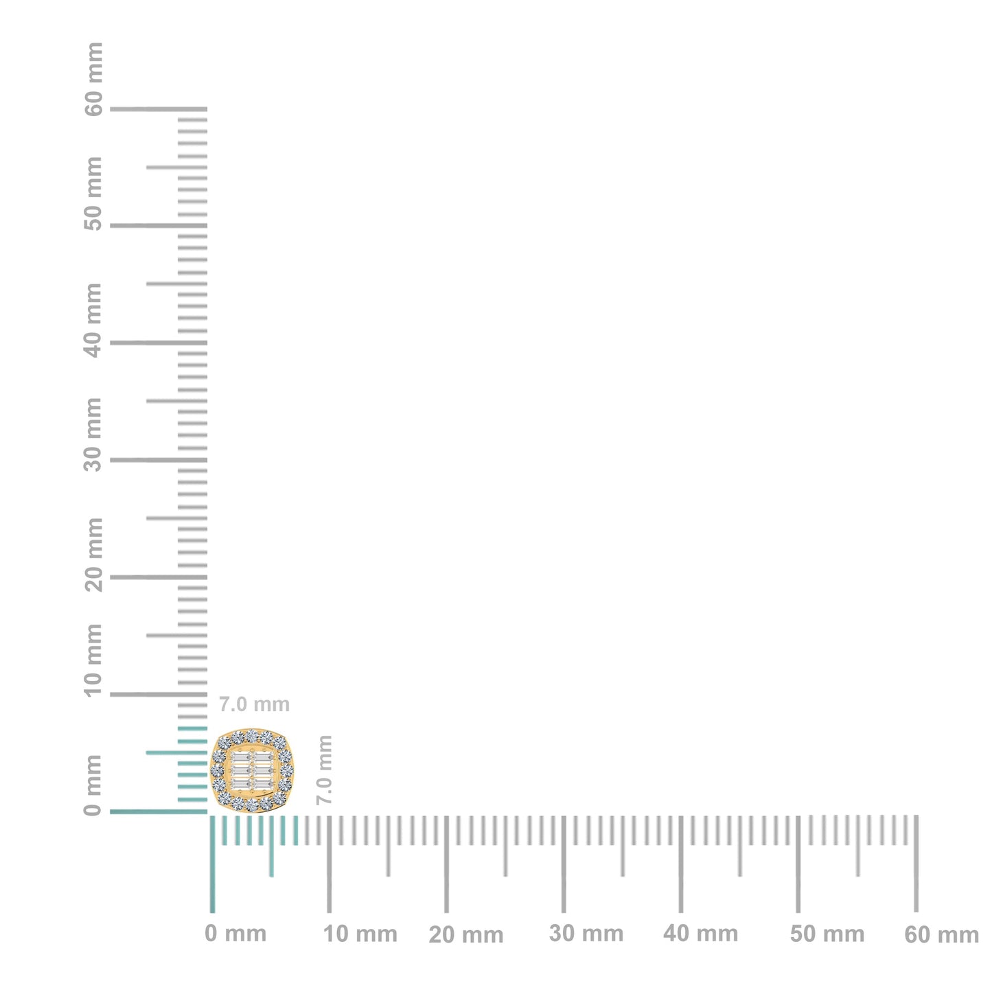 14K Yellow Gold Diamond Designer Stud Earring 1/3 Ctw