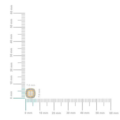 14K Yellow Gold Diamond Designer Stud Earring 1/3 Ctw