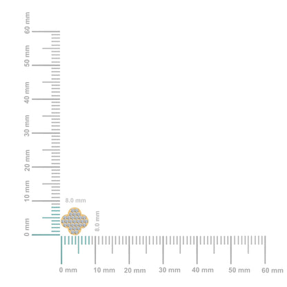 14K Yellow Gold Diamond  Designer Stud Earring 1/4 Ctw