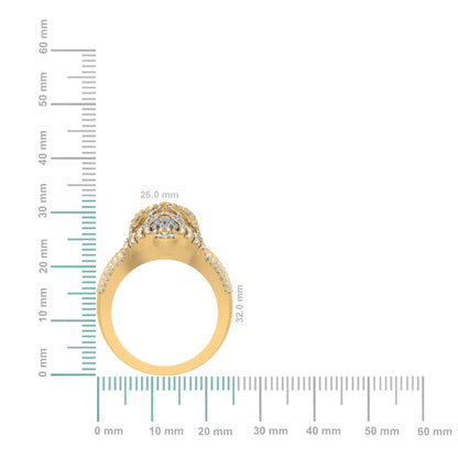 10K Yellow Gold Round Diamond 3D Jesus Religious Size 10 Mens Ring 1-3/4 Ctw