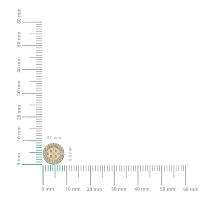 10K Yellow Gold Round Baguette Diamond Halo Designer Earring 3/8 Ctw