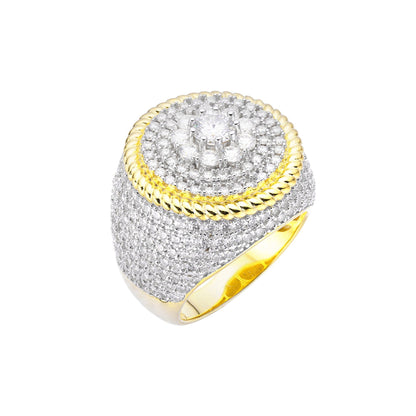 Sterling Silver Moissanite Men Ring Size 10 (RP) 4.1/2 Ctw