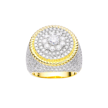 Sterling Silver Moissanite Men Ring Size 10 (RP) 4.1/2 Ctw