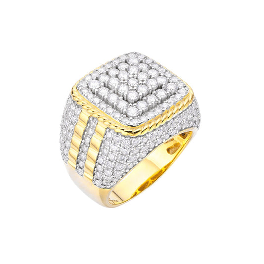 Sterling Silver Moissanite Carat Men Ring Size 10 (RP) 4-1/4 Ctw