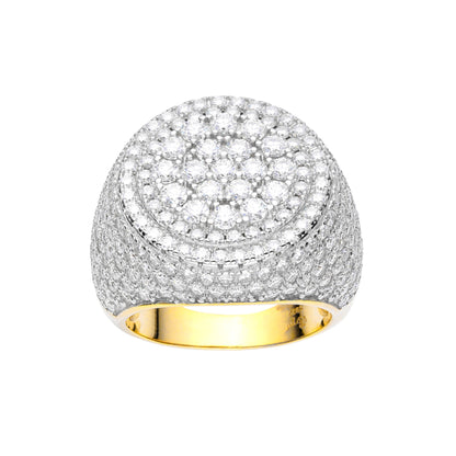 Sterling Silver Round Moissanite Designer Size 9 Men Ring 5 Ctw