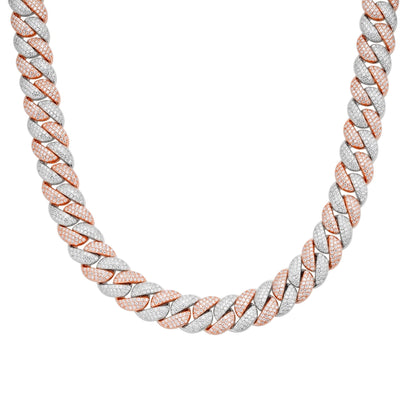 Sterling Silver Moissanite 12Mm Cuban Chain 22 Inch 19-5/8 Ctw