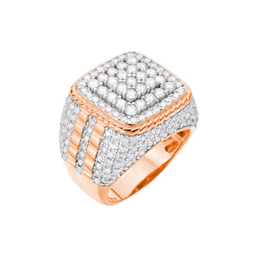 Sterling Silver Moissanite Carat Men Ring Size 10 (RP) 4-1/4 Ctw